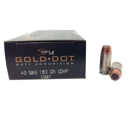 Speer: Gold Dot, .40 S&W, Uni-Cor Jacket®, 180gr, 50/Box