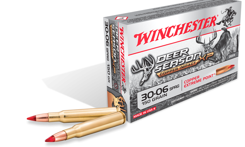 Winchester Ammunition Deer Season XP Copper Impact 30-06 150 Grain Poly Tip Lead Free 20 Rd Bx California Certified Nonlead Ammunition – Dirty Bird Industries