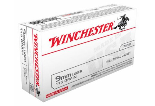 Winchester Usa 9Mm Luger 115Gr Fmj-Rn 50Rd 20Bx/Cs zq4172