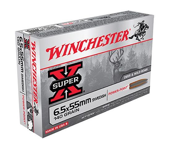 Winchester Ammo X6555 Super-X  6.5×55 Swedish 140 gr Power-Point (PP) 20 Bx/ 10 Cs