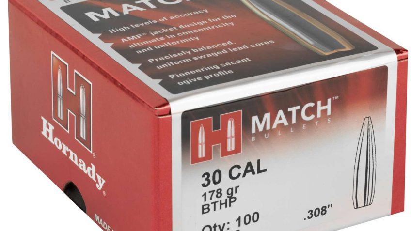 HORNADY Match .30 Cal 178Gr BTHP Rifle Bullets (30715)