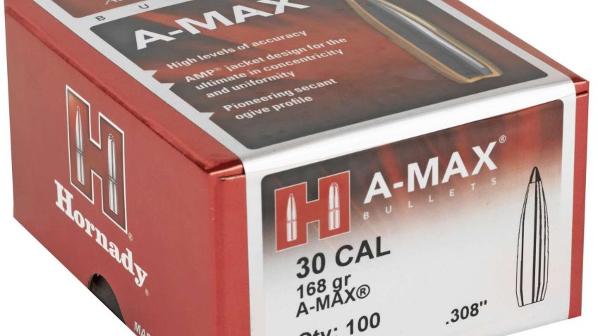 HORNADY 30 Caliber .308 168gr A-MAX Bullets 100/Box (30502)