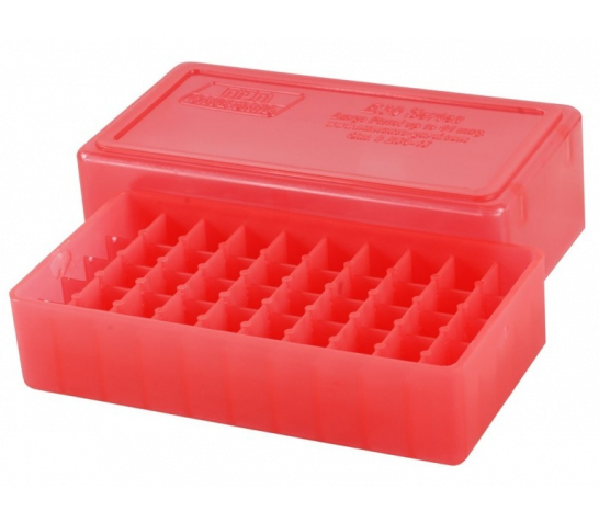 MTM 50 Round Square Hole 41 – 44 Red Slip-Top Ammo Box (E50-45-29)