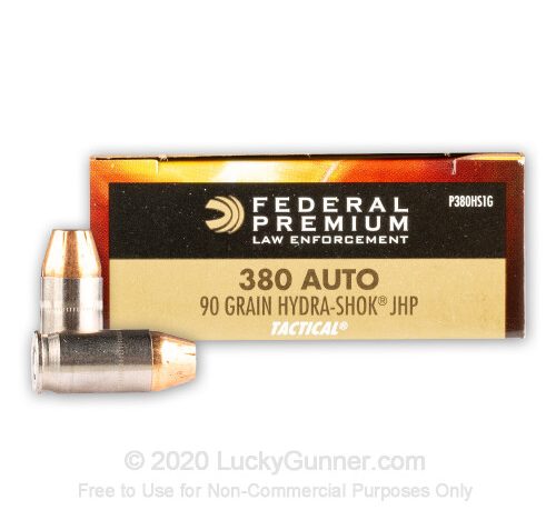 Federal Premium Hydra-Shok .380 ACP 90 Grain JHP