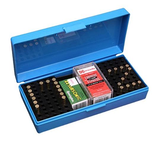 MTM 22 Long Rifle Rimfire Competition 100 Round Blue Ammo Box (SB-200-20)