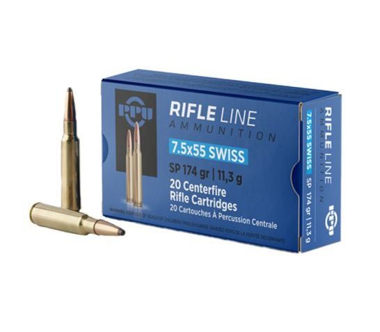 PPU Metric Rifle 7.5x55mm Swiss 174gr Soft Point 20 Bx/ 10 Cs Ammo (PP7SS)