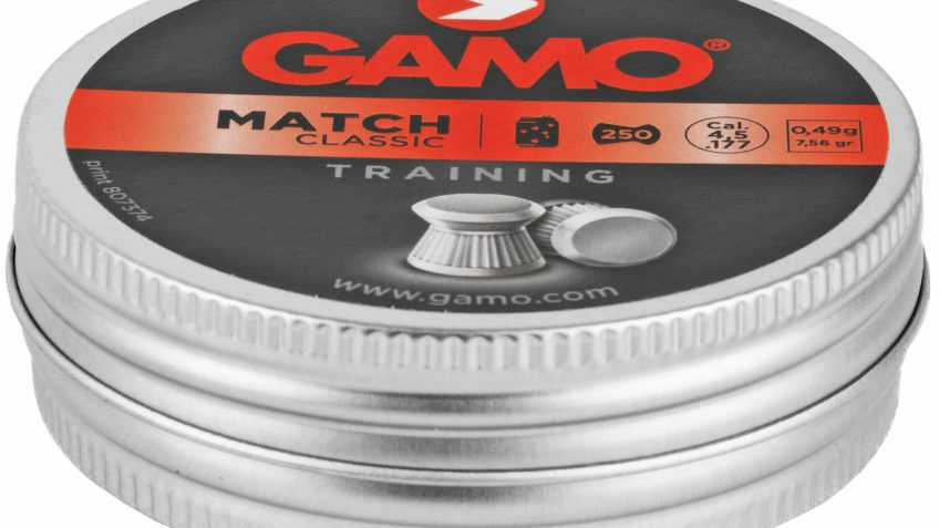 Gamo Match, Pellets, 177PEL, Flat Nose, Tin, 250/Pack 6320024BT54