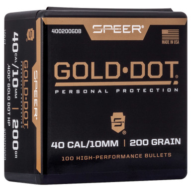 SPEER Gold Dot Handgun Component Bullets 10mm Auto 200 Grain (400200GDB)