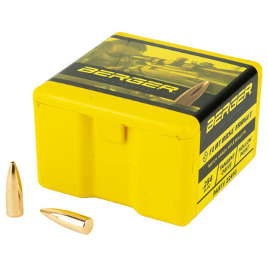 Berger Bullets FB Target, .224 Diameter, 22 Caliber, 55 Grain, Flat Base Hollow Point, 100 Count 22410