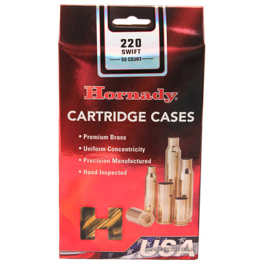 HORNADY 220 Swift 50-Pack Unprimed Rifle Case (8615)