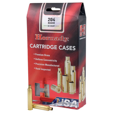 HORNADY 204 Ruger 50-Pack Unprimed Rifle Case (8604)